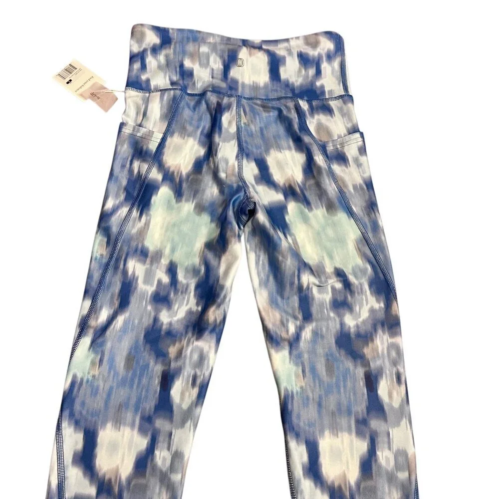 Balance Collection High Waisted Leggings Watercolor Tie Dye Blue Size Women S - Picture 3 of 16